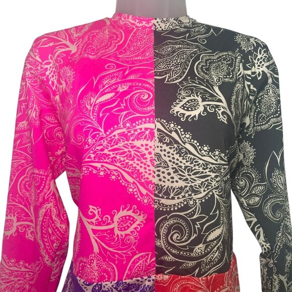 Mara Hoffman Reese Rash Guard One Piece Swimsuit 3X Multicolor Paisley NWT $375 - Picture 4 of 6